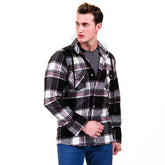 Black And White Check Mens Slim Fit Designer Dress Shirt - tailored Cotton Shirts for Work and Casual Wear